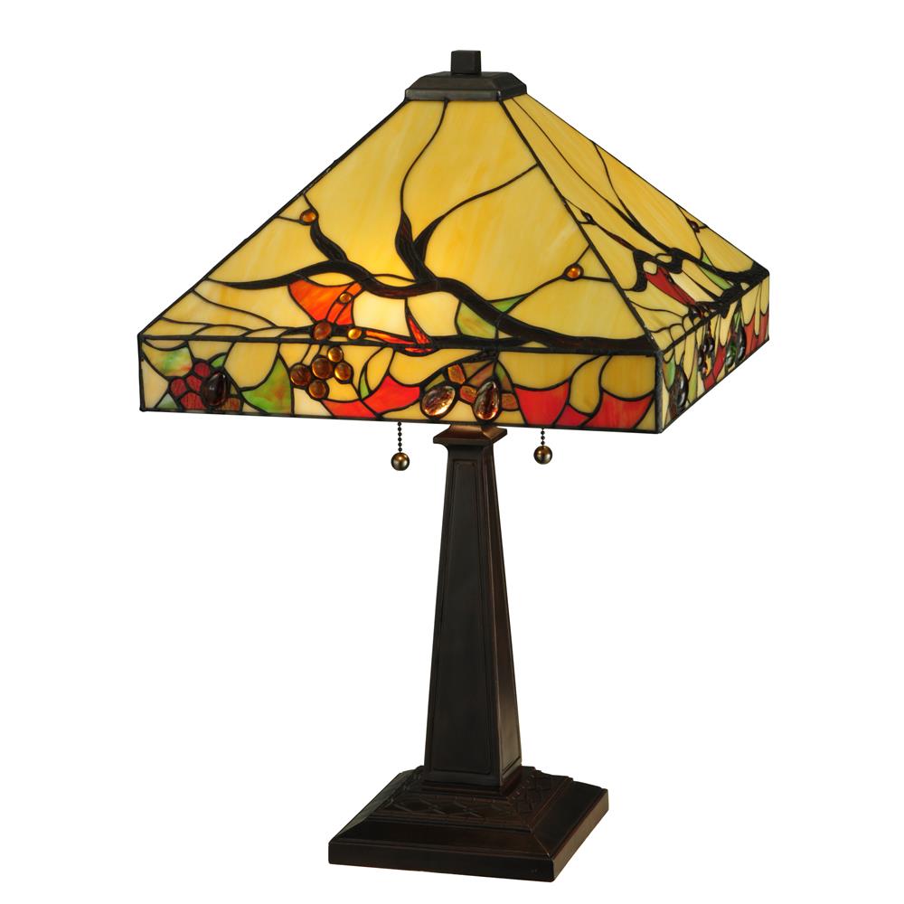 Meyda Tiffany Lighting 131507 25"H Woodland Berries Table Lamp