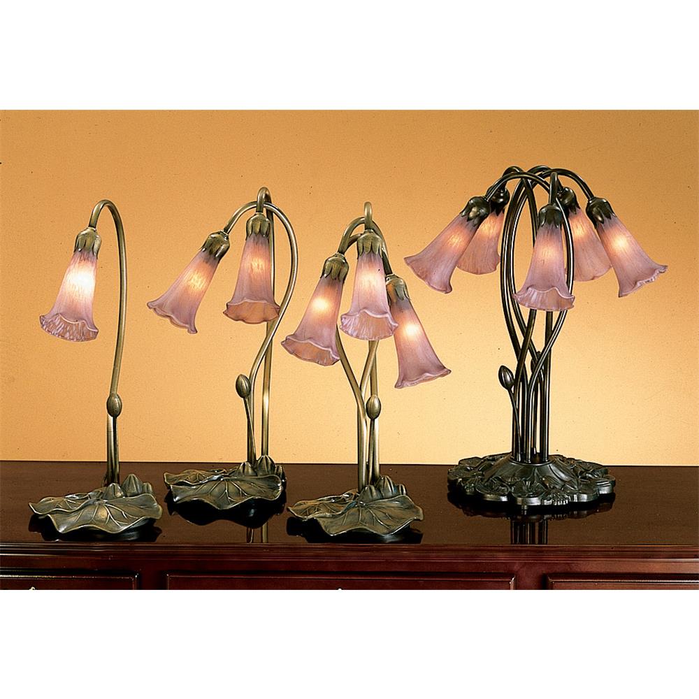 Meyda Tiffany Lighting 13209 16"H Cranberry Pond Lily 2 Lt Accent Lamp