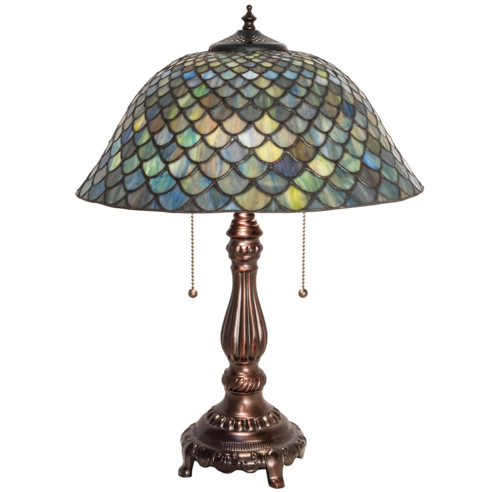 Meyda Lighting 132148 22" High Tiffany Fishscale Table Lamp