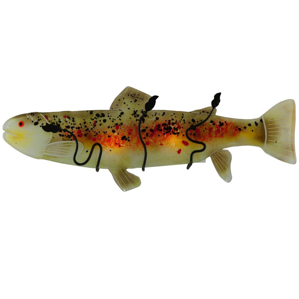 Meyda Tiffany Lighting 132284 29.5"W Brown Trout Fused Glass Wall Sconce