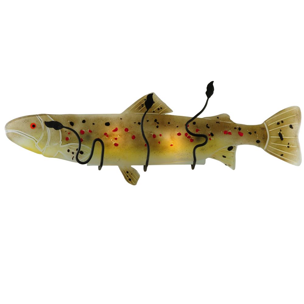 Meyda Tiffany Lighting 132286 30"W Brown Trout Fused Glass Wall Sconce