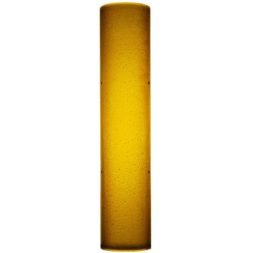 Meyda Tiffany Lighting 132638 6"W X 30"H X 3"D Half Cylinder Amber Fused Glass Replacement Shade