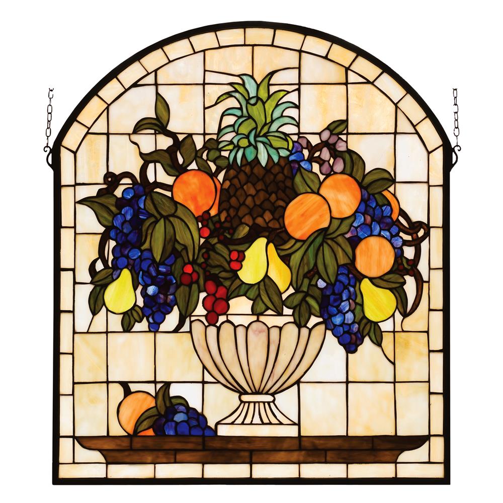 Meyda Tiffany Lighting 13297 25"W X 29"H Fruitbowl Stained Glass Window