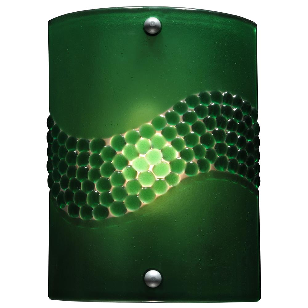 Meyda Tiffany Lighting 133701 8.25"W Pietre Green Fused Glass Wall Sconce