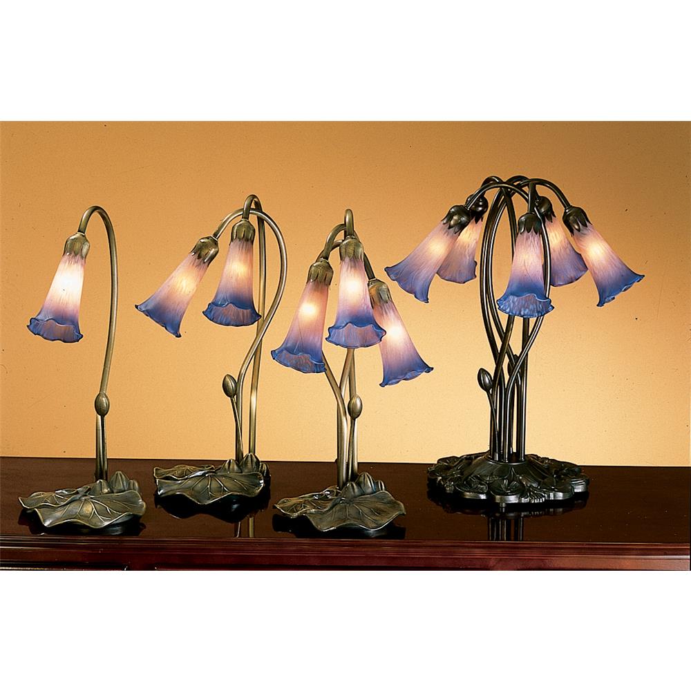 Meyda Tiffany Lighting 13394 16"H Pink/Blue Pond Lily Accent Lamp