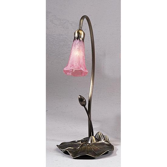 Meyda Tiffany Lighting 13447 16"H Pink Pond Lily Accent Lamp