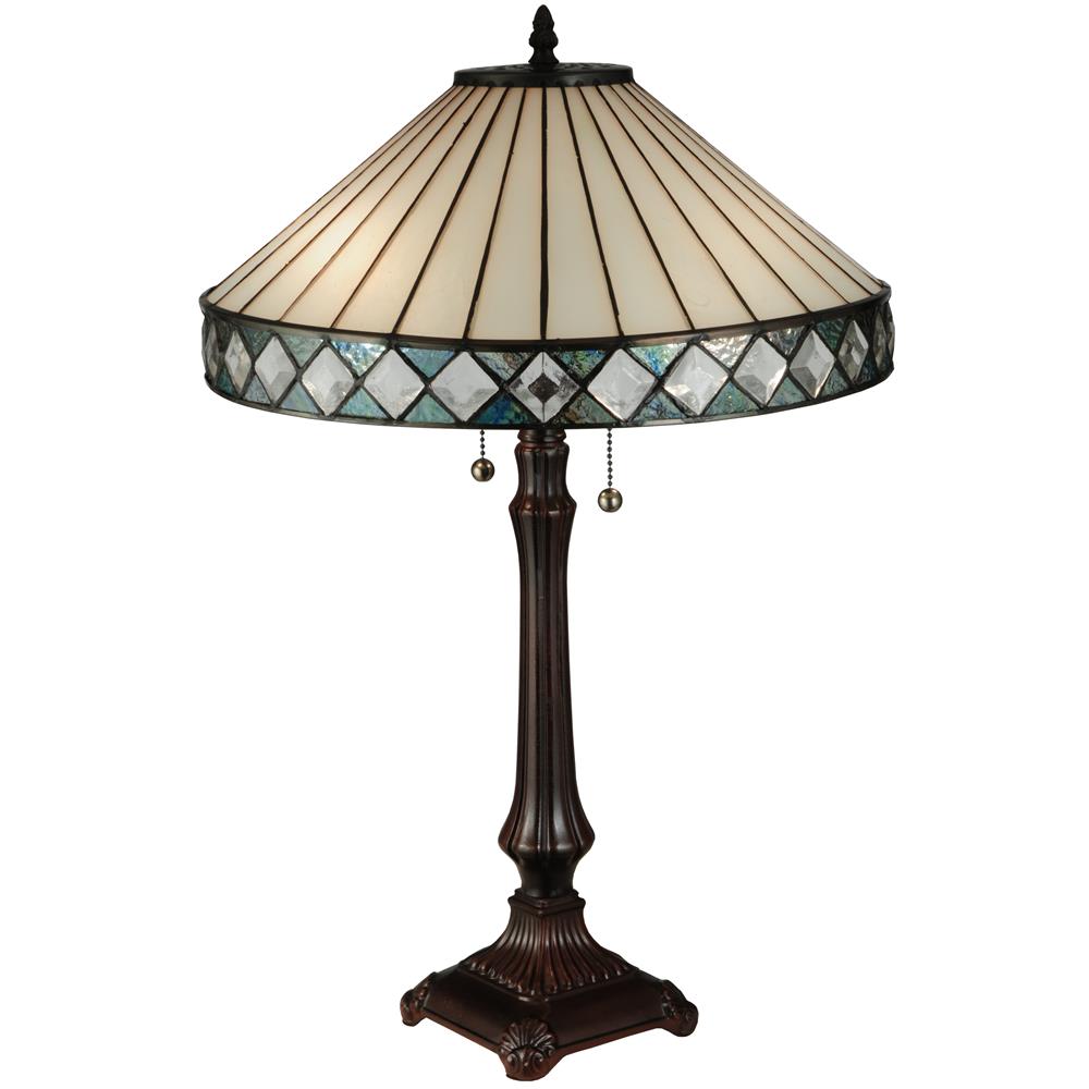 Meyda Tiffany Lighting 134537 25"H Diamondring Table Lamp