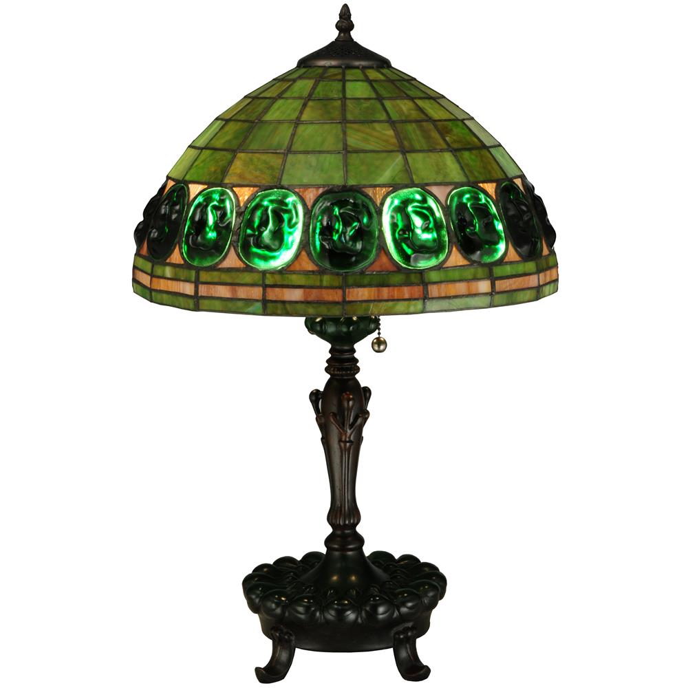 Meyda Tiffany Lighting 134539 24"H Turtleback Green Table Lamp
