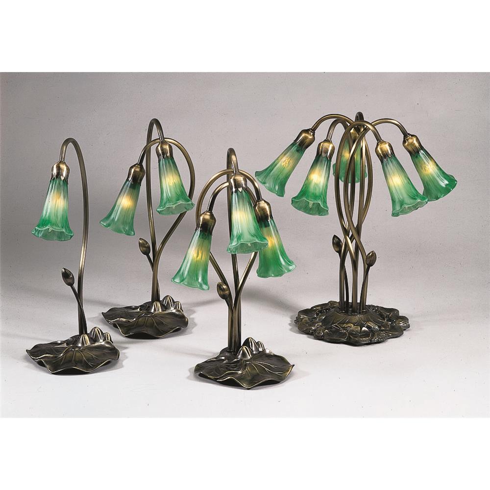 Meyda Tiffany Lighting 13481 16"H Green Pond Lily 2 Lt Accent Lamp