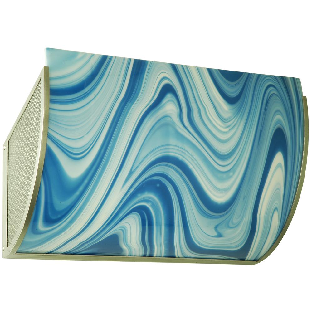 Meyda Tiffany Lighting 135523 20.25"W Ocean Waves Fused Glass Wall Sconce