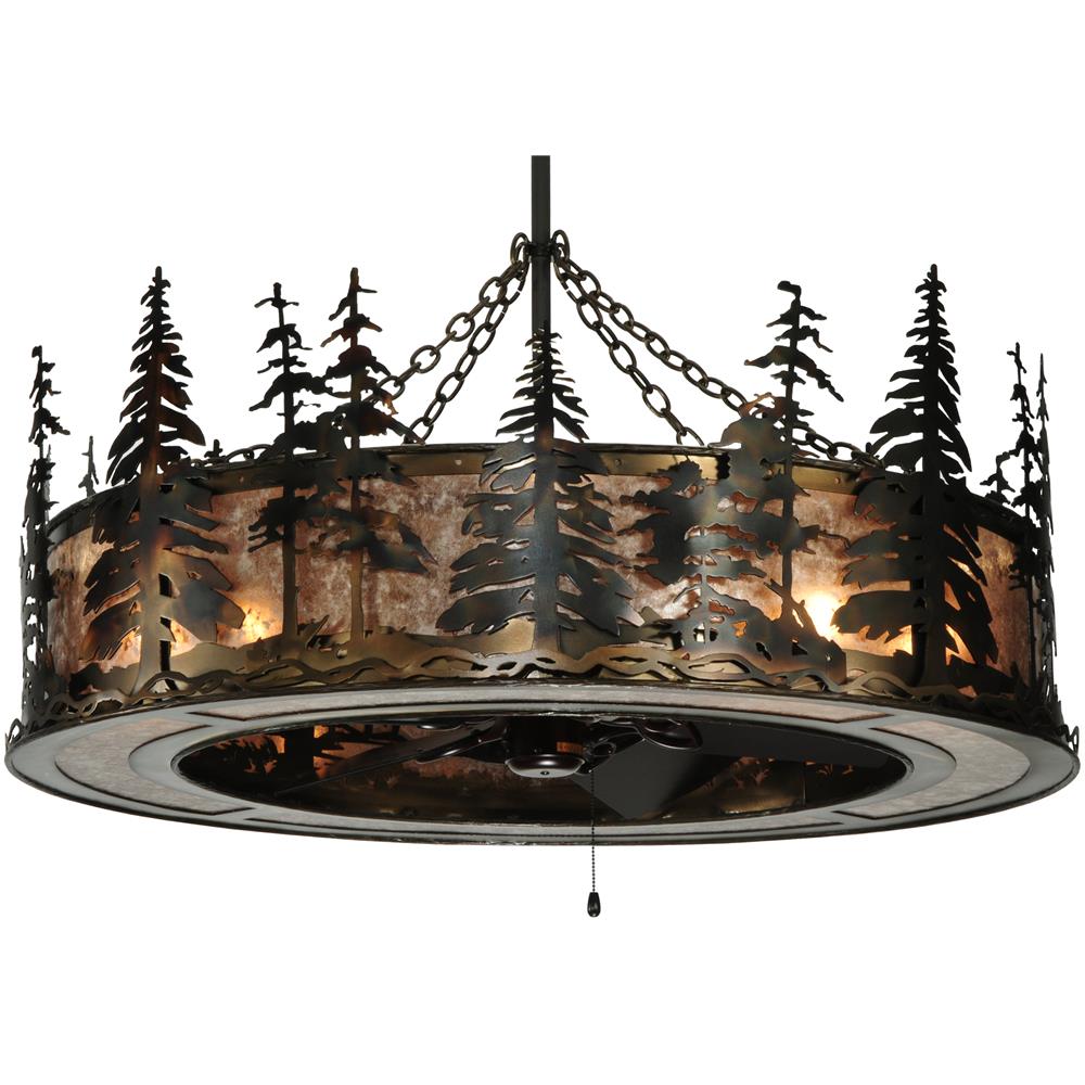 Meyda Tiffany Lighting 135769 45"W Tall Pines W/Uplights Chandel-Air