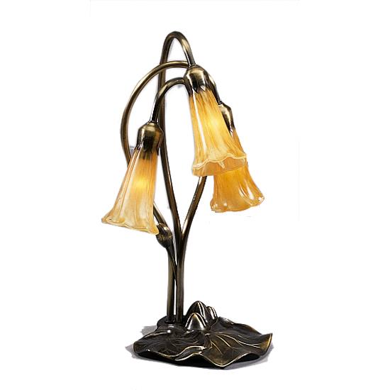Meyda Tiffany Lighting 13636 16"H Amber Pond Lily 3 Lt Accent Lamp