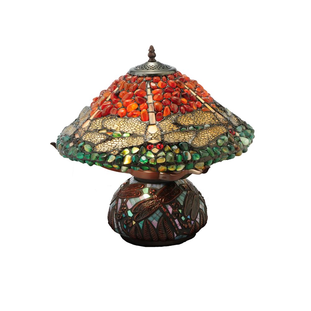 Meyda Tiffany Lighting 138101 16.5"H Dragonfly Polished Jasper Table Lamp