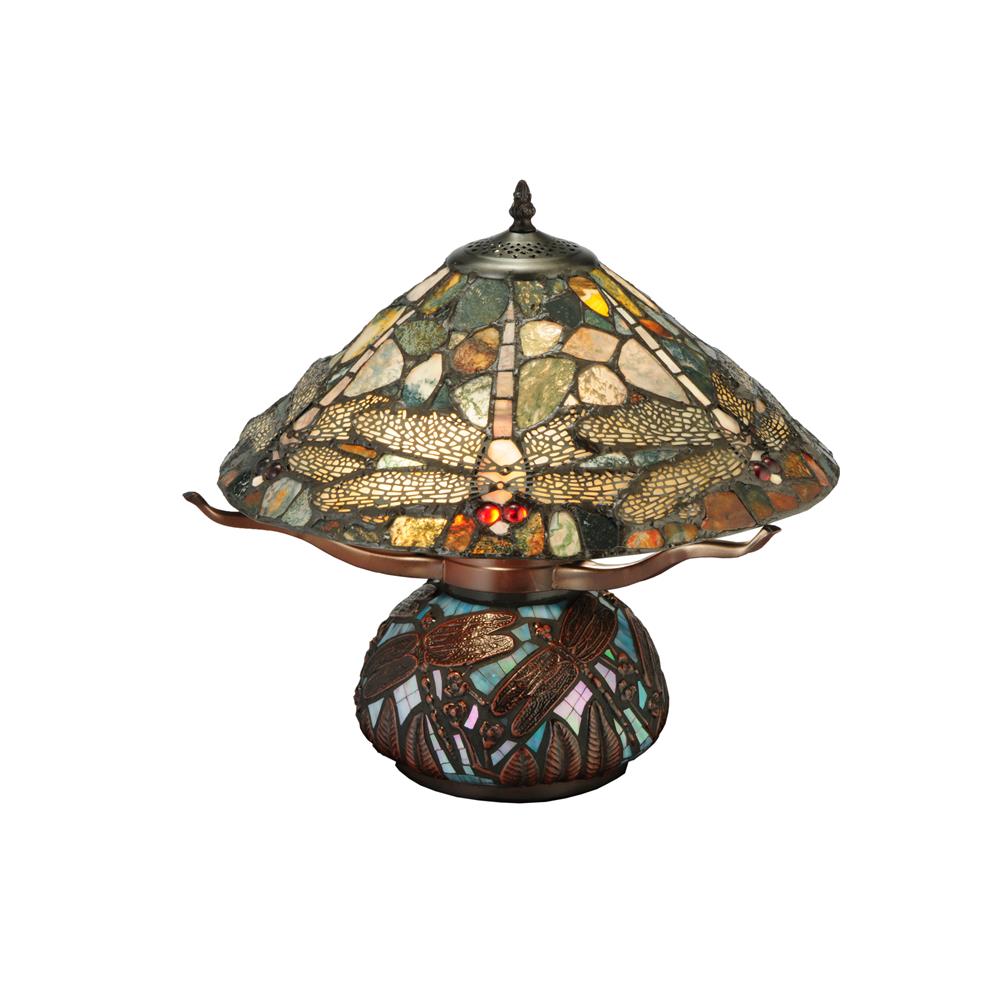 Meyda Tiffany Lighting 138103 16.5"H Dragonfly Cut Jasper Table Lamp