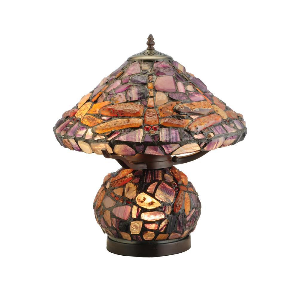 Meyda Tiffany Lighting 138107 18.5"H Dragonfly Jadestone Table Lamp