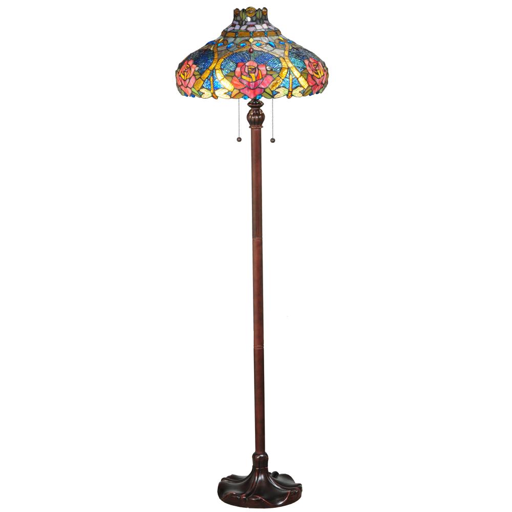 Meyda Tiffany Lighting 138109 60"H Dragonfly Rose Floor Lamp