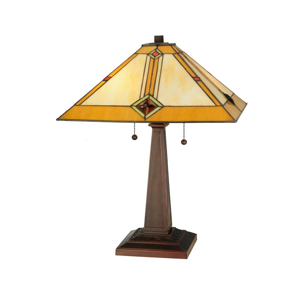 Meyda Tiffany Lighting 138110 22"H Diamond Mission Table Lamp