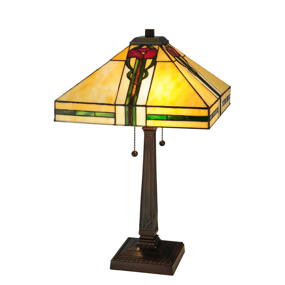Meyda Tiffany Lighting 138117 23"H Parker Poppy Table Lamp