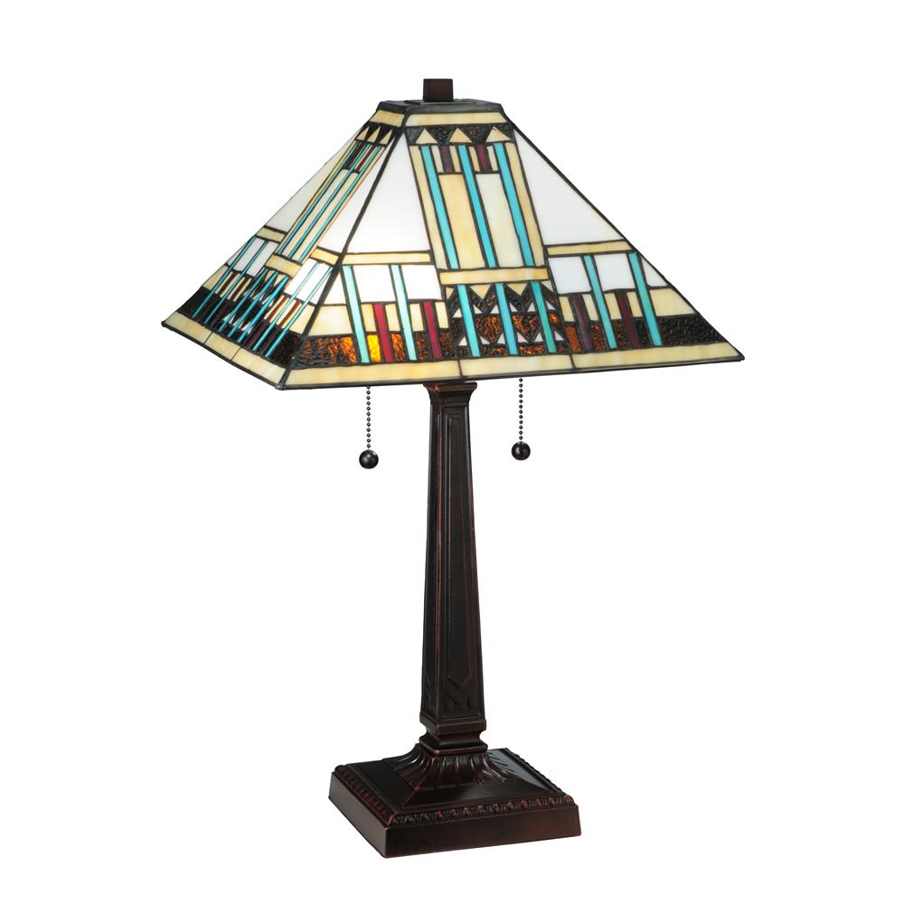 Meyda Tiffany Lighting 138119 23"H Prairie Peaks Table Lamp