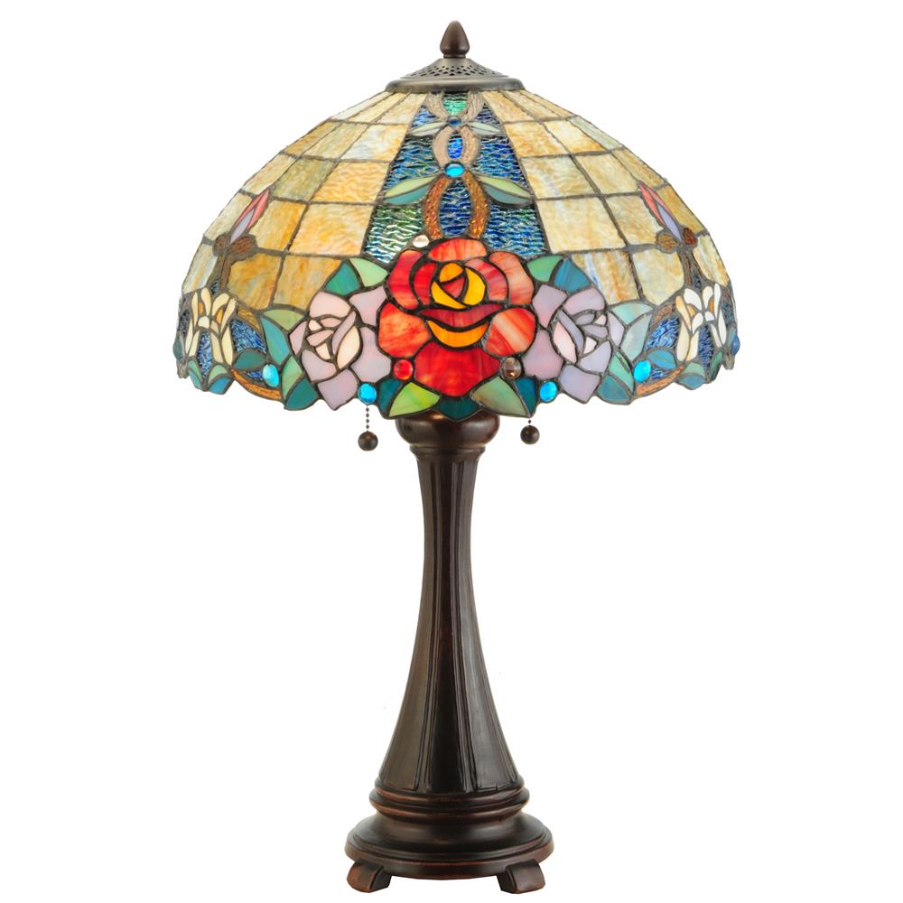 Meyda Tiffany Lighting 138121 25"H Rose Vine Table Lamp