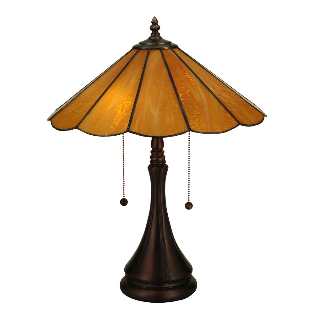Meyda Tiffany Lighting 138208 20.25"H Panel Honey Amber Table Lamp
