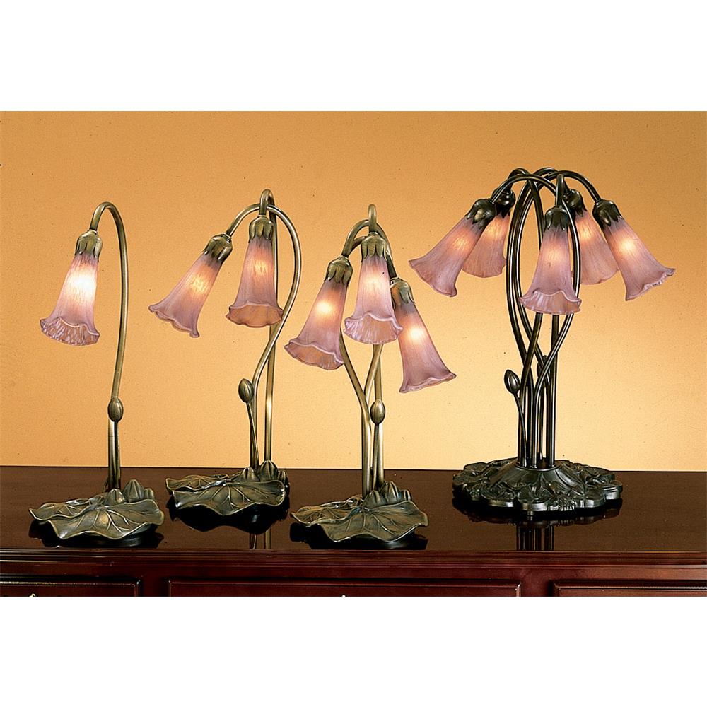 Meyda Tiffany Lighting 13863 16"H Lavender Pond Lily 3 Lt. Accent Lamp