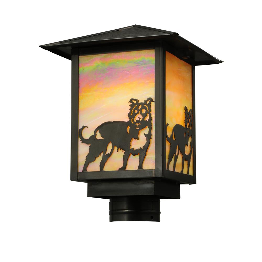 Meyda Tiffany Lighting 138801 9"Sq Seneca Dog Post Mount