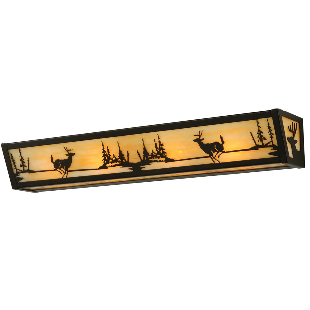 Meyda Tiffany Lighting 139230 30"W Deer At Lake Vanity Light