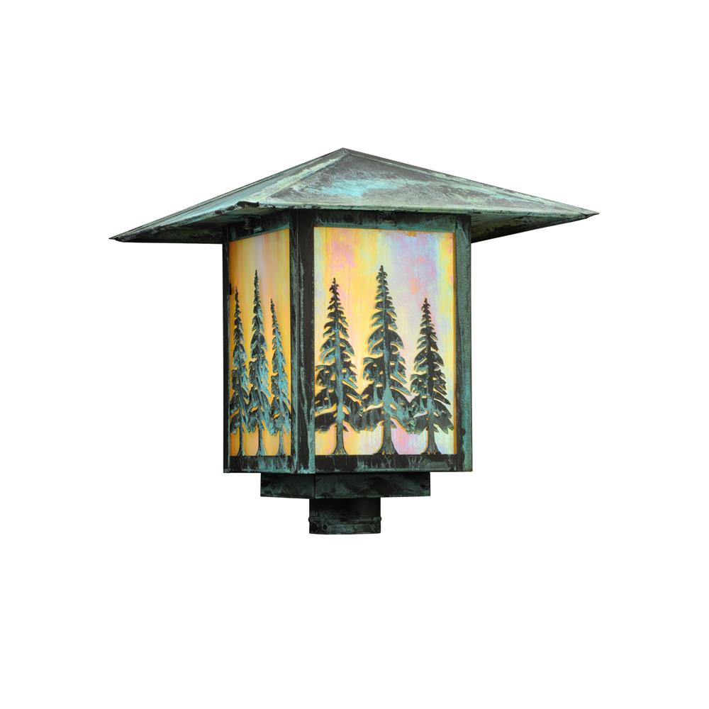 Meyda Tiffany Lighting 139260 16"Sq Seneca Tall Pines Post Mount