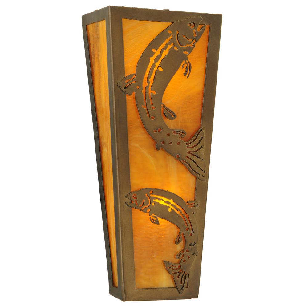 Meyda Tiffany Lighting 140840 5"W Leaping Trout Wall Sconce