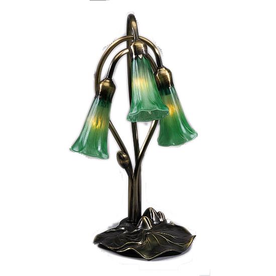 Meyda Tiffany Lighting 14150 16"H Green Pond Lily 3 Lt Accent Lamp