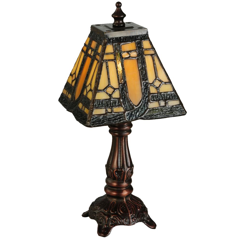 Meyda Tiffany Lighting 142878 12"H Sierra Prairie Mission Mini Lamp