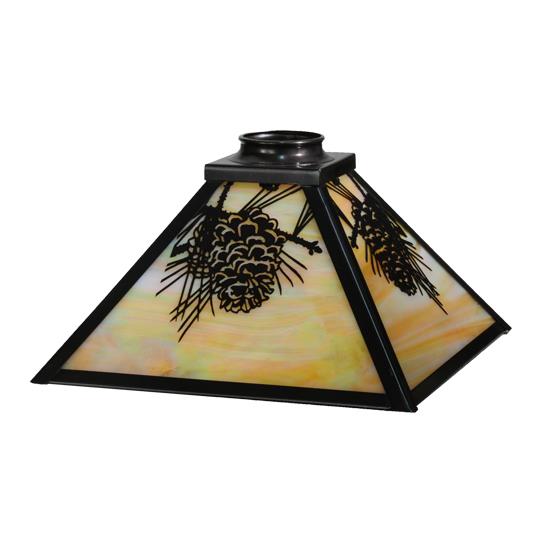 Meyda Tiffany Lighting 143179 9"Sq Mission/Pine Cone