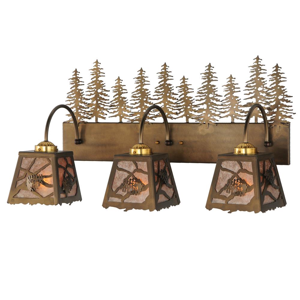 Meyda Tiffany Lighting 143443 28"L Spruce Pine 3 Lt Vanity Light