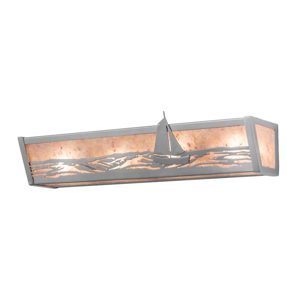 Meyda Tiffany Lighting Tiffany 14368 4 Light Sail Boat Bathroom Light, Nickel