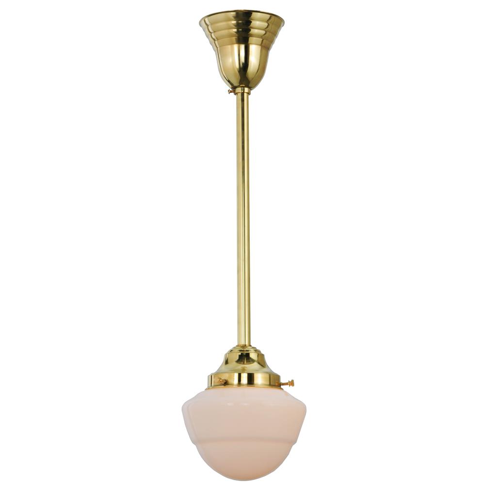 Meyda Tiffany Lighting 143859 7"W Schoolhouse Polished Brass W/Traditional Globe Pendant