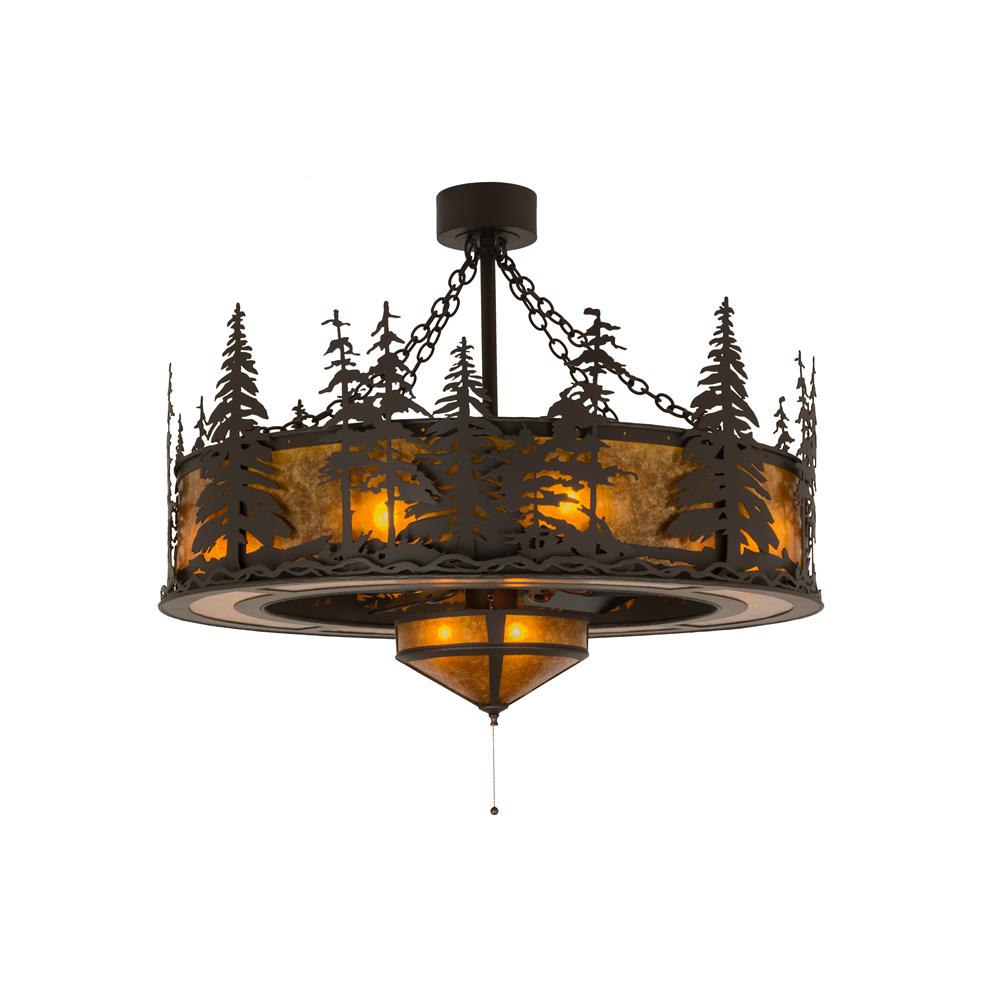 Meyda Lighting 144311 45"W Tall Pines W/Fan Light Chandel-Air