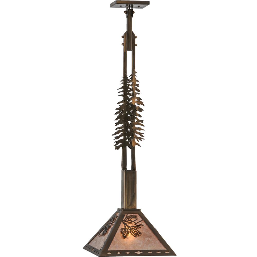 Meyda Lighting 144725 12"Sq Winter Pine Tall Pines Pendant