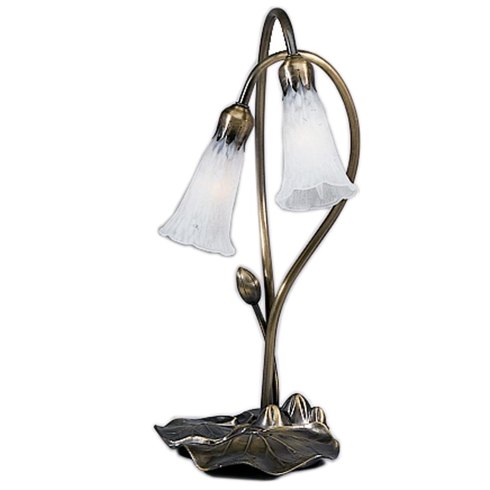 Meyda Tiffany Lighting 14654 16"H White Pond Lily 2 Lt Accent Lamp