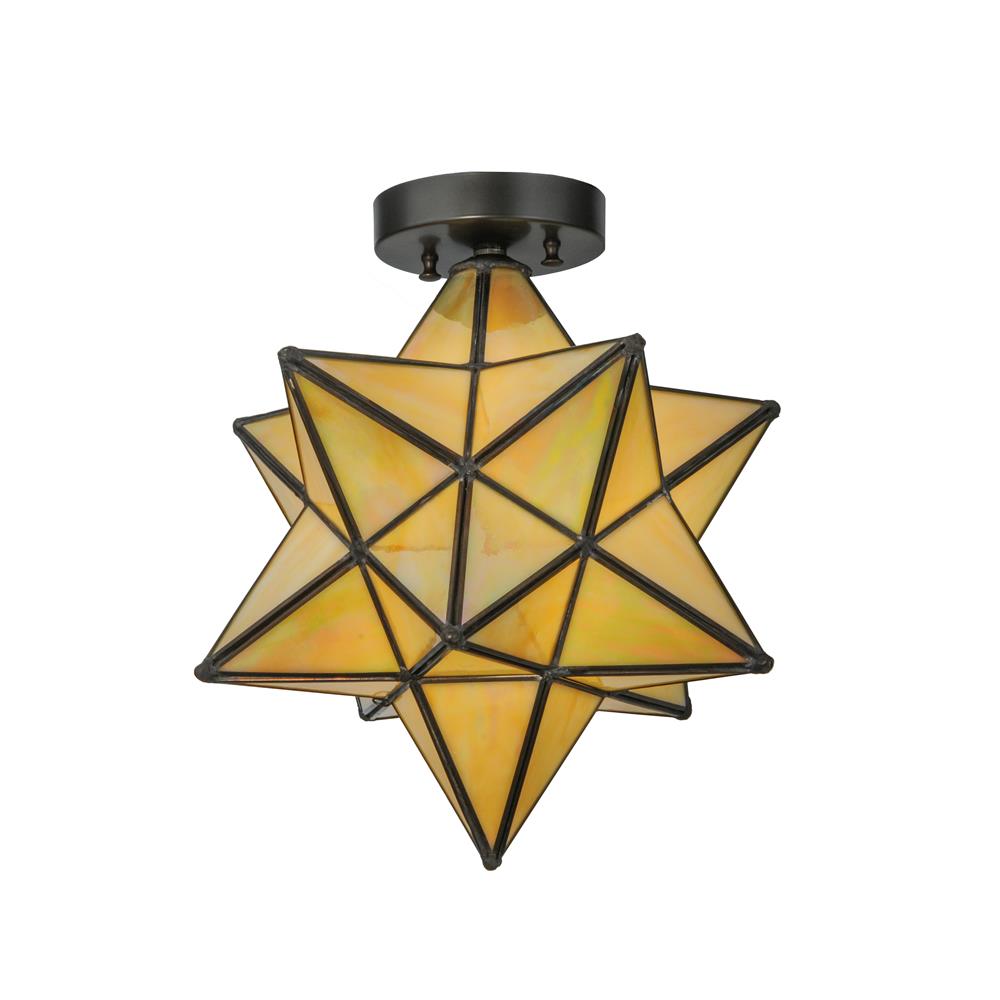Meyda Lighting 148883 12"W Moravian Star Beige Iridescent Flushmount