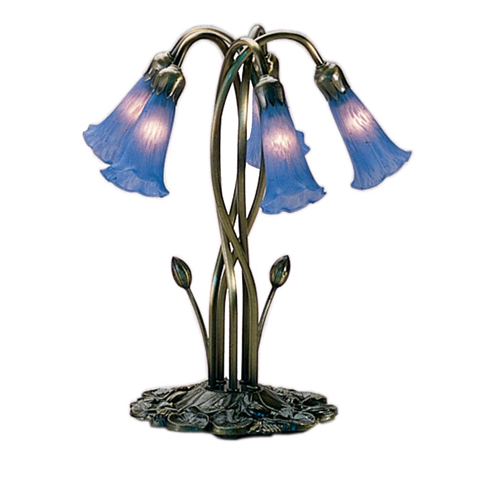 Meyda Tiffany Lighting 14995 16.5"H Blue Pond Lily 5 Lt Accent Lamp