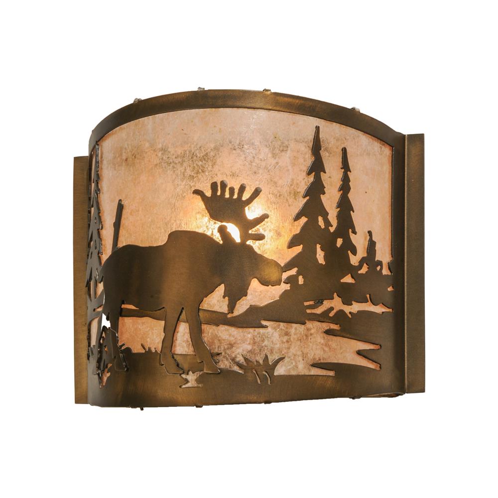 Meyda Lighting 149962 11"W Moose at Lake Wall Sconce