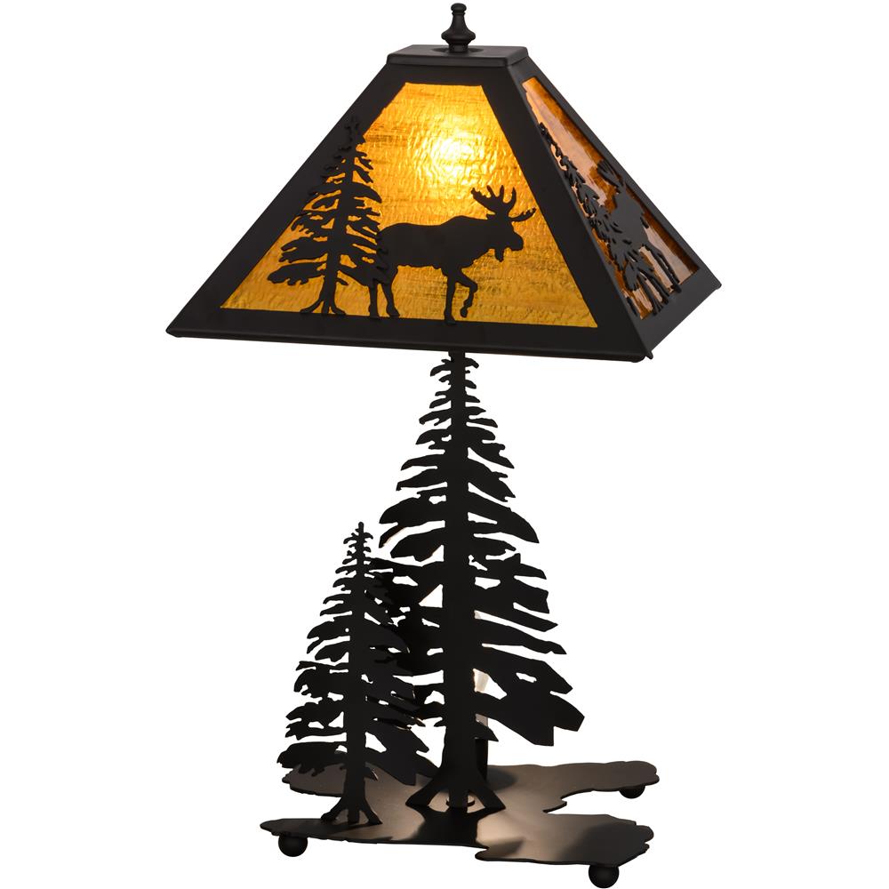 Meyda Lighting 151431 21"H Lone Moose W/Lighted Base Table Lamp