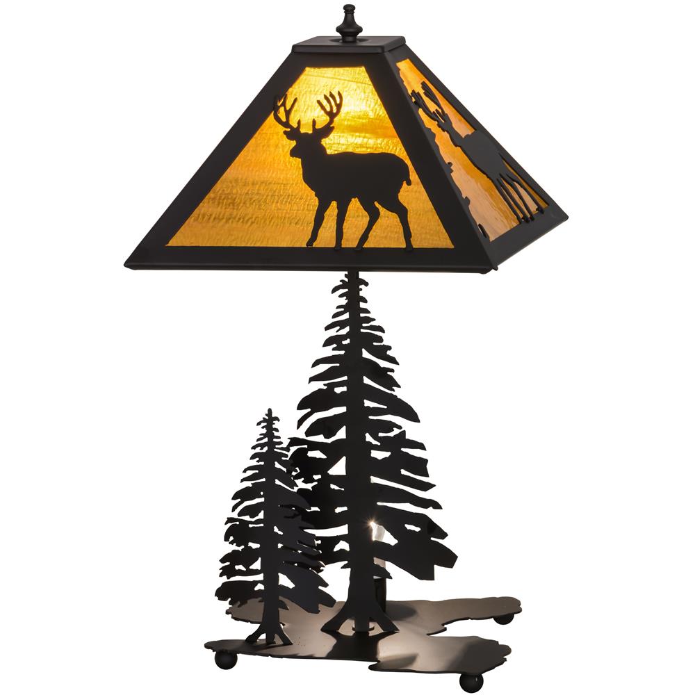 Meyda Lighting 151433 21"H Placid Deer W/Lighted Base Table Lamp