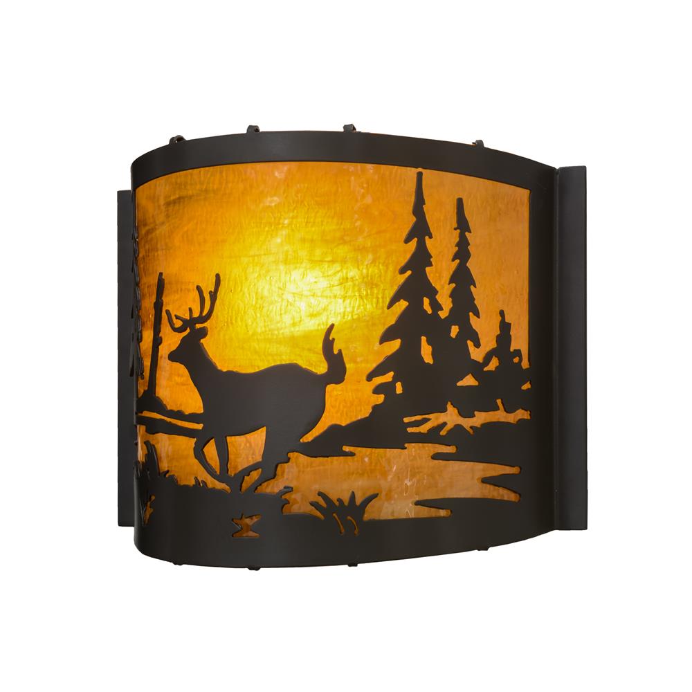 Meyda Lighting 152607 12"W Deer at Lake Wall Sconce