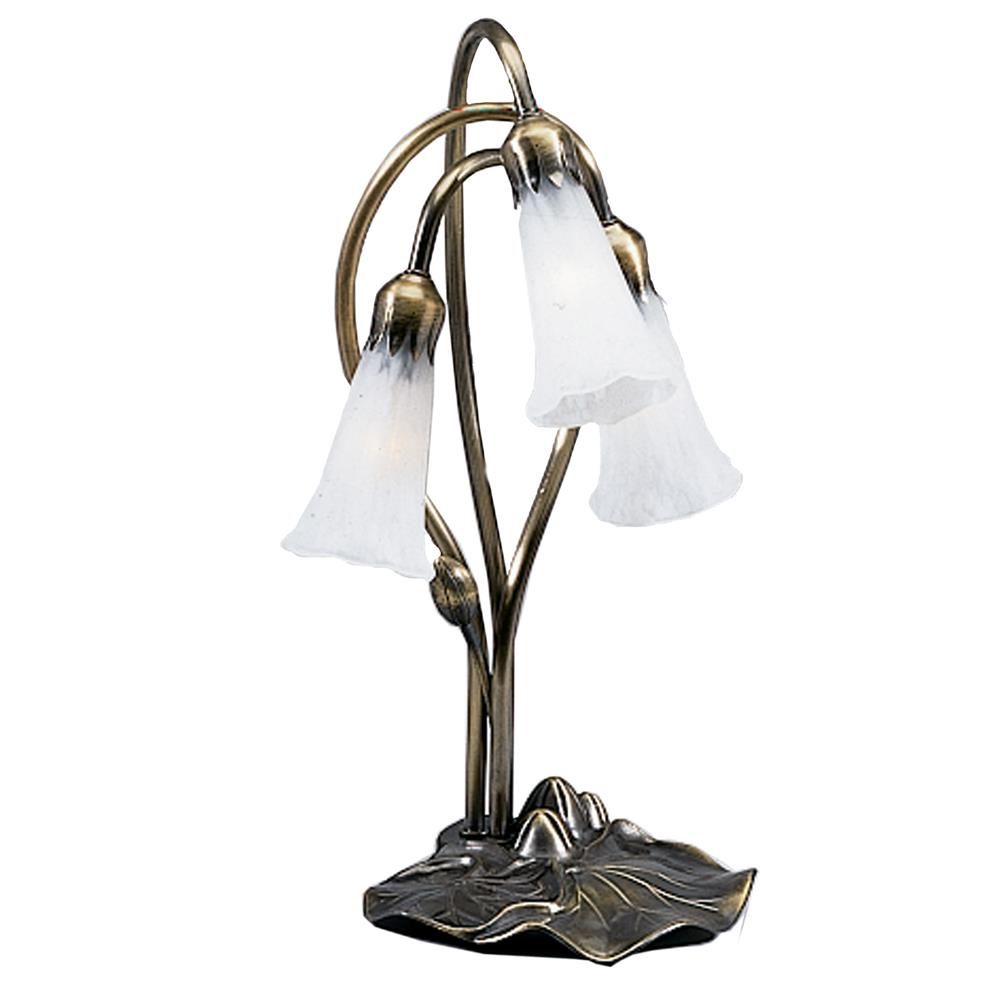 Meyda Tiffany Lighting 15282 16"H White Pond Lily 3 Lt Accent Lamp