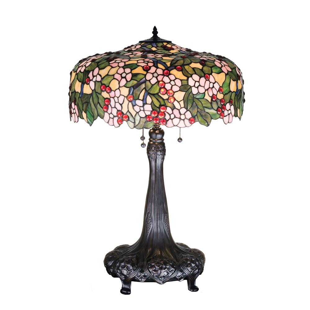 Meyda Tiffany Lighting 15404 31"H Tiffany Cherry Blossom Table Lamp