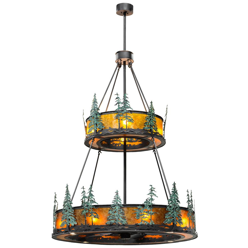 Meyda Lighting 156087 55"W Tall Pines W/Up and Downlights Chandel-Air