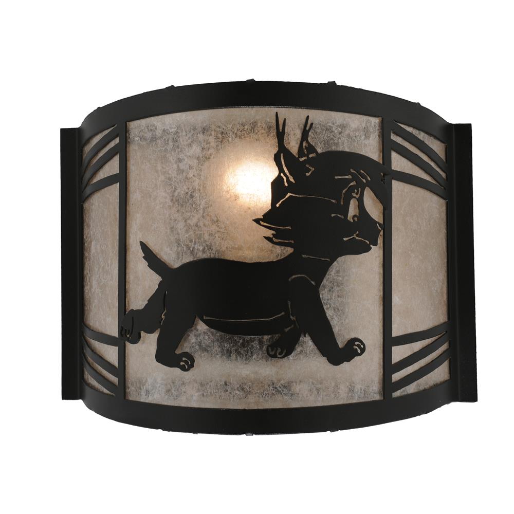 Meyda Lighting 157297 12"W Lynx on the Loose Right Wall Sconce