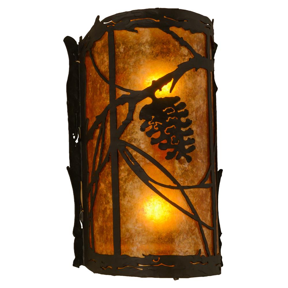 Meyda Lighting 157371 8"W Whispering Pines Right Wall Sconce